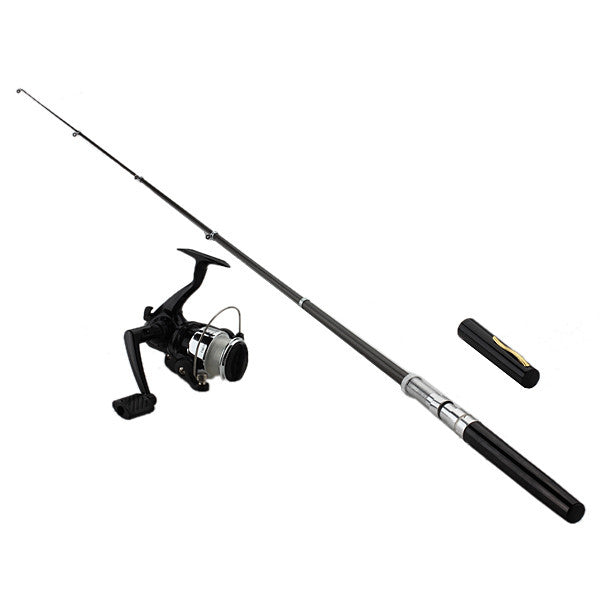 Fishing Rod Reel Combo Set Mini Telescopic Portable Pocket Pen Fishing Rod  Pole + Reel Aluminum Alloy Fishing Line Soft Lures Baits Jig Hooks