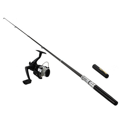 Premium Pen Fishing Rod Reel Combo Set, 38inch Mini Portable Pocket Size  Fishing Rod, Micro Telescopic Aluminum Alloy Travel Fishing Pole Kit (Black)  : : Sports & Outdoors