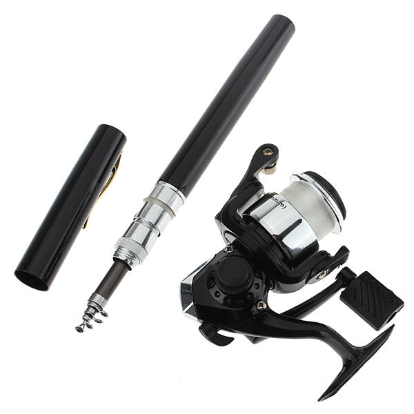 Buy ASR Mini Telescopic Portable Pocket Pen Shape Alloy Fishing Rod Reel  Line Combos (Golden Yellow) Online at Low Prices in India 
