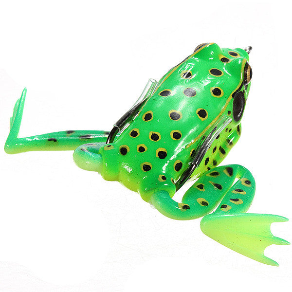 Ronshin Frog Soft Fishing Lures Kit Fishing Lure Topwater Floating Ray Frog Artificial Bait Killer Winter Fishing, Size: 3.2cm5.5g, Green